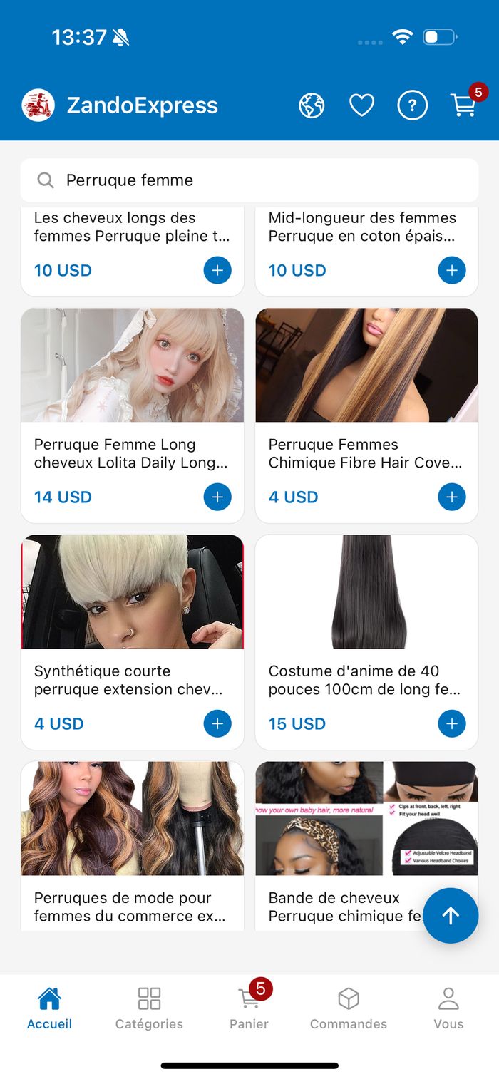 Résultats de recherche dans le catalogue ZandoExpress